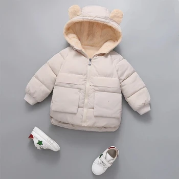 MODX руно зимни парки детски якета за момичета момчета дебел кадифе джоб детски палто бебе връхни дрехи бебе палто
