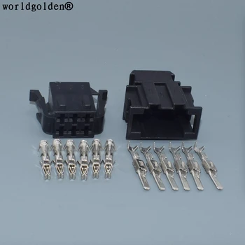 worldgolden 6 Pin 1-929621-1 1-929627-1 Женски мъжки електрически корпус Plug Wire Harness Auto Connector