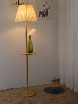Модерна минималистична скандинавска подова лампа с панелна тава подова лампа хол спалня нощно стоящо подово бельо нагънат fab