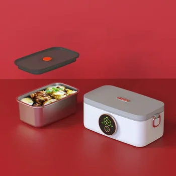 Преносима електрическа отоплителна кутия за обяд Безжична USB акумулаторна кутия за обяд с безплатна вода 16000mAh 1L кутия за обяд По-топла храна