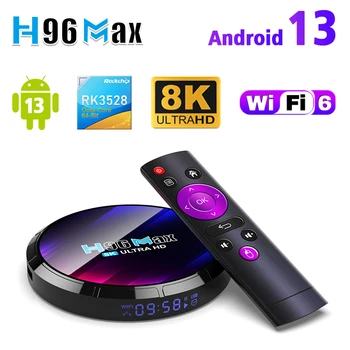 H96 MAX RK3528 Android 13 Quad Core поддръжка 8K видео Wifi6 BT5.0 2/4GB RAM 32/64GB ROM Media Player Android TV Box