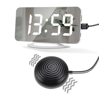 Led вибрационен будилник Mute Bedside светещ часовник за глухи и трудно чуващи дрямка