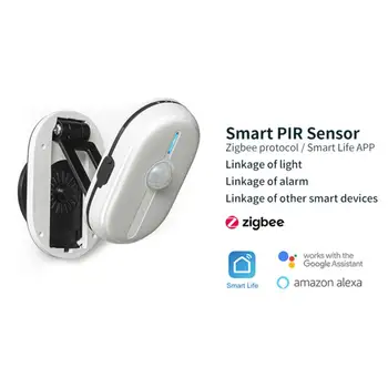 ZigBee 3.0 Tuya Smart PIR сензор Инфрачервен човешки сензор Интелигентна защита на сигурността на дома чрез Alexa Google Home Интелигентен контрол на живота