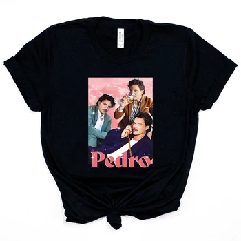 Реколта Педро Паскал риза татко е състояние на ума Педро Паскал почит Tee Унисекс ретро 90s къс ръкав тениска фенове върховете подарък