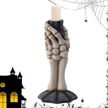 Хелоуин череп свещник скелет призрак ръка свещник притежател празник парти бар декорация начало орнамент за Хелоуин