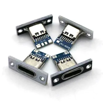 TYPE-C женски жак за зареждане 2 спойка съвместно USB-C микро колан линия конектор 2Pin 4Pin плосък щепсел адаптер за звукова кутия електрически