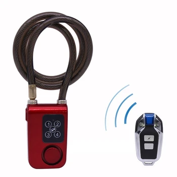 Безжично дистанционно управление Аларма за заключване против кражба на вибрации Заключване на алармата за електрически мотоциклет Код за верига Lock Red