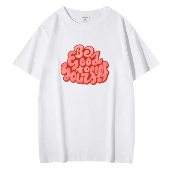 STSVZORR Тениска Teen Letter Младежки женски дрехи Harajuku Pink Basic тениски Жени Лято