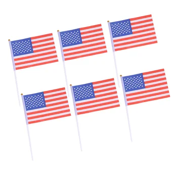 America Hand Held Flags 20pcs Flag on Small Miniature National Flags with Pole for Parades Events Festival Celebrations