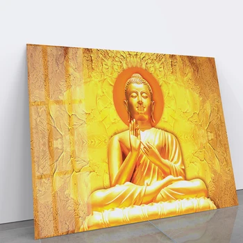90X60cm статуя на Буда модерен минималистичен без рамки закалено стъкло изкуство спалня хол диван облегалка стена декорация живопис