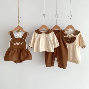 корейски стил есенна пролет 0-3Yrs Малко дете бебе момиче дрехи костюм детски дрехи новородено бебе момичета облекло комплект