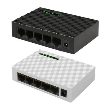 5-портов мрежов комутатор 4-проводен RJ45 Gigabit Ethernet 1000Mbps сплитер за пътуване Lan Switch Hub за PC Desktop EU Plug