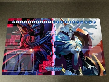 Digimon Monster Battle Of Omega Playmat DTCG CCG Mat Trading Card Game Mat Zones & Bag Anti-slip Rubber Pad Mousepad 60x35cm