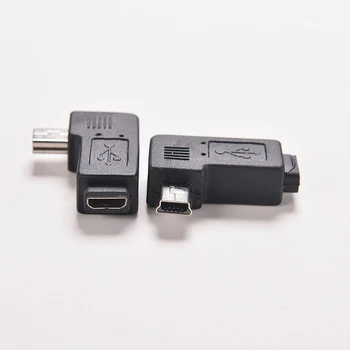 гореща продажба Мини USB тип A мъжки към микро USB B женски 90 градусов ляв ъглов адаптер Нов