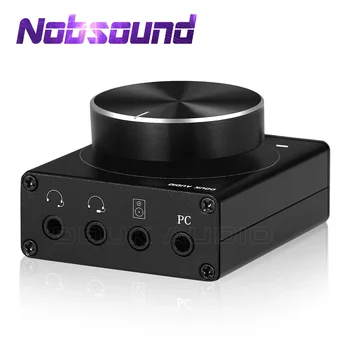 Return-Nobsound Mini 3.5mm Бутон за регулиране на силата на звука на слушалки / високоговорители 3-зонов аудио сплитер 1-IN-3-OUT аудио регулатор за игри