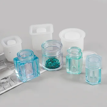 DIY ръчно изработена бутилка силиконова форма с капак запечатана бутилка за съхранение резервоар кристал капка лепило кутия за съхранение мухъл