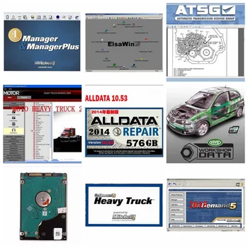 2024 авторемонт офлайн софтуер Alldata V10.53 OD5 2015+AutoData+Всички данни+ElsaWin+Vivid 1TB HDD за автомобил / камион Английски софтуер