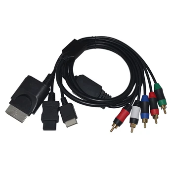 100pcs 1.8m компонентен кабел за Wii за PS2 / PS3 / Xbox360 HDTV аудио видео AV 5RCA кабелен кабел