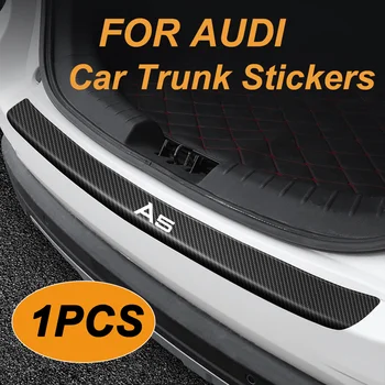 За AUDI A5 A6 A7 A8 стикер за багажника на автомобила 1PCS Автоматична задна броня Trim Anti-Scratch Protection Decals Strip Carbon Fiber