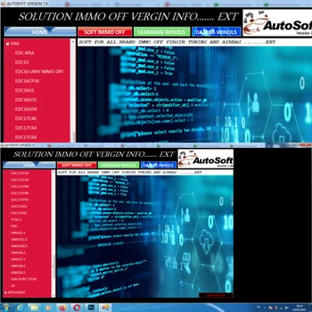 AUTOSOFT V 7.0 Онлайн софтуер Доживотна лицензионна база данни Оригинални модифицирани файлове Immo OFF Инструмент Learnin Immo OFF Winols Damos