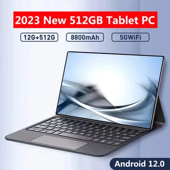 2024 Нов 12G+512GB Android 12.0 Таблетен компютър Нов WiFi таблет 10.1 инчов десет ядрен 4G мрежа Arge таблет Dual SIM