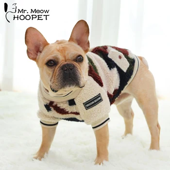 Hoopet Pet Френски бул куче дрехи Зимно палто облекло за куче яке кученце жилетка яке за малки средни големи кучета