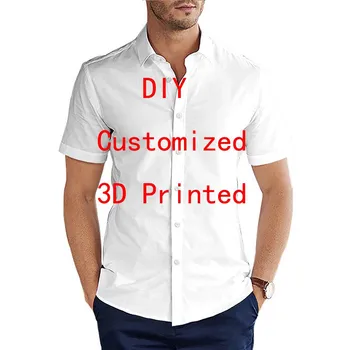 DIY персонализиран дизайн модел 3D всички над отпечатани мъже за жени хавайски риза мода случайни риза с къс ръкав