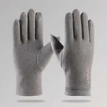 Мъже Зимни ръкавици Зимна топла плюшена подплата Мъжки ръкавици със сензорен екран Ветроупорни разтегливи устойчиви на студено време ветроупорни ръкавици