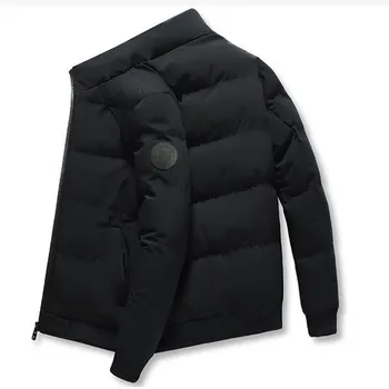 2023 есен и зима ново мъжко пухено подплатено яке мода тънко прилепнало дебело топло подплатено яке ежедневно палто подплатено яке