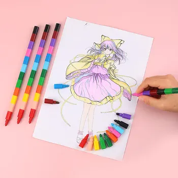 6pcs 12colors DIY сменяеми пастели масло пастел творчески цветен молив графити писалка за деца живопис рисуване канцеларски материали