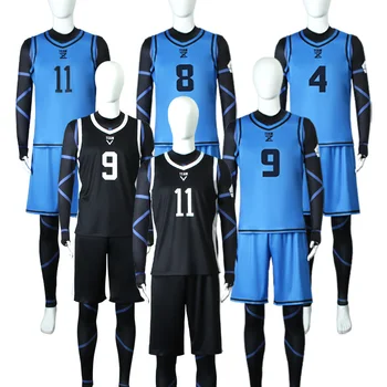 Blue Lock Джърси футболен клуб спортно облекло аниме Isagi Yoichi косплей костюм Hyoma Chigiri Meguru Bachira гащеризони жилетка шорти
