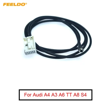 FEELDO Car 3.5mm женски към AUX-IN аудио кабелен адаптер за Audi A4 A3 A6 TT A8 S4 разширение Plug окабеляване