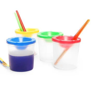Painted Art Pen Washing Cup Plastic Transparent Multifunctional Pen Washing Bucket Aquacolor Paint Painting Pen Washing Cup