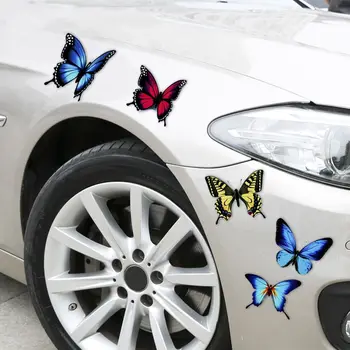 1 Комплект PVC автомобилни цветни пеперуди симулация Decals Авто екстериорни декори Стикери за кола Стикер за надраскване