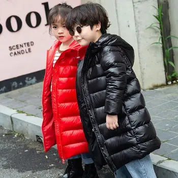 Детско пухено яке Средна дължина Момчета Момичета Зима Удебелено детско палто Детско палто Детски якета за момчета Детски якета за момичета