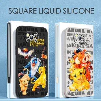 Disney Цар Лъв сладък за Xiaomi POCO X4 M5S F4 M4 X3 F3 M3 C3 F2 X2 F1 Pro GT NFC 4G 5G течно въже телефон случай
