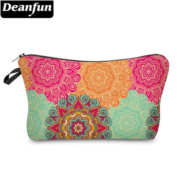 Deanfun колоритен мандала цвете доста козметична чанта 3D отпечатани водоустойчив грим чанта за жени с mandora