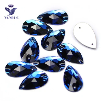 YANRUO 3230 Всички размери Сапфир сълза плоски стъклени мъниста Strass шият на кристал кристал за изработка на бижута