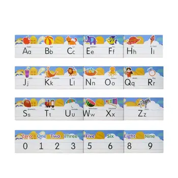 Азбука бюлетин съвет набор ABC и номера ръкопис стенни декорации детска стая декор 0-10 Брой & А до Я Писма за стая за игри