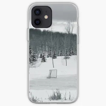 Черно и бяло езерце хокей Iphone труден телефон случай адаптивни за iPhone X XS XR Макс 6 6S 7 8 плюс 11 12 13 14 Pro Макс Мини