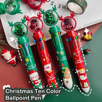 10 цвята Коледа Elk гел писалка сладък Kawaii Ballpoint многоцветна писалка за деца училище писане консумативи канцеларски офис