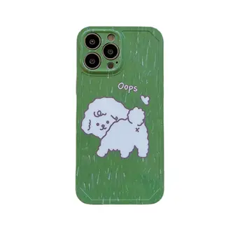 Cartoon Green Little Lamb Wrist Chain Case за iPhone 13 Pro Max Back Phone Cover за 12 11 Pro Max X XS Max XR 7 8 Plus Capa