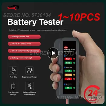  1 ~ 10PCS Мини 12V тестер за автомобилни батерии Цифров тестер за алтернатор 6 LED светлини дисплей Инструмент за диагностика на автомобили Автоматичен тестер за батерии