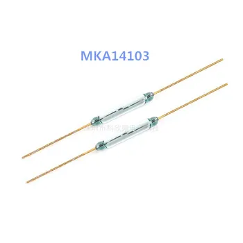 10pcs Суха тръстика MKA14103 2X14MM позлатена Нормално отворен магнитен превключвател Универсална магнитна тръстика