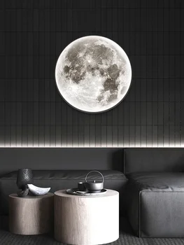 Moon стена лампа модерен минималистичен стенопис лампа хол фон стена светлина луксозна декоративна лампа