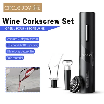Youpin Circle Joy Electric Bottle Wine Opener Set 5 In 1 Automatic Corkscrew Stopper Red Wine Kitchen Accessories Tools