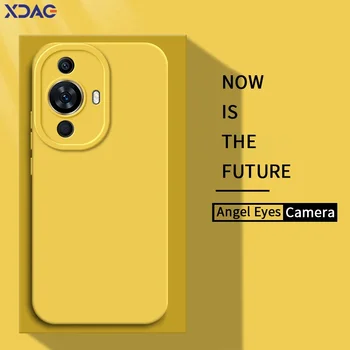 Angel Eyes Square течен силиконов калъф за телефон за Huawei Nova 11 Pro Ultra 360 Мек удароустойчив заден капак Nova11 11Pro 11Ultra