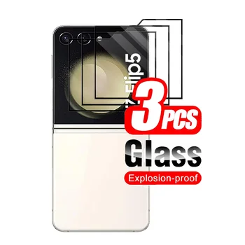 3Pcs защитно стъкло на задния екран за Samsung Galaxy Z Flip5 Flip 5 Back Black EdgeЗакалено стъкло Samsun ZFlip5 защитно фолио