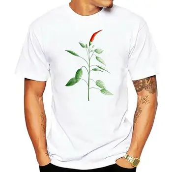 Тениски Памук О-образно деколте Ежедневни тениски за мъже Малко люто чили пипер растение печат T риза MenFashion лятна тениска
