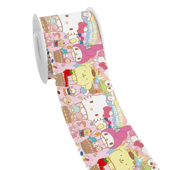 Hello Kitty Pattern Cartoon Printed Grosgrain панделка за опаковане на подаръци DIY шиене изкуство 10yards сатенена панделка